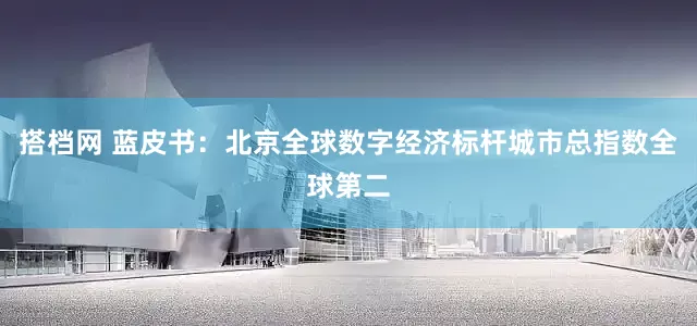 搭档网 蓝皮书：北京全球数字经济标杆城市总指数全球第二