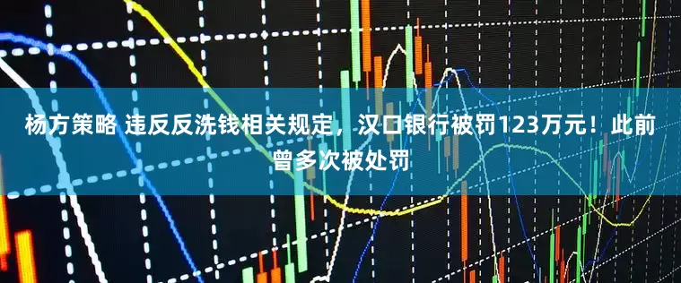 杨方策略 违反反洗钱相关规定，汉口银行被罚123万元！此前曾多次被处罚