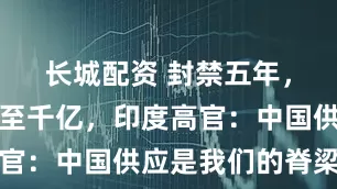 长城配资 封禁五年，逆差反飙至千亿，印度高官：中国供应是我们的脊梁骨